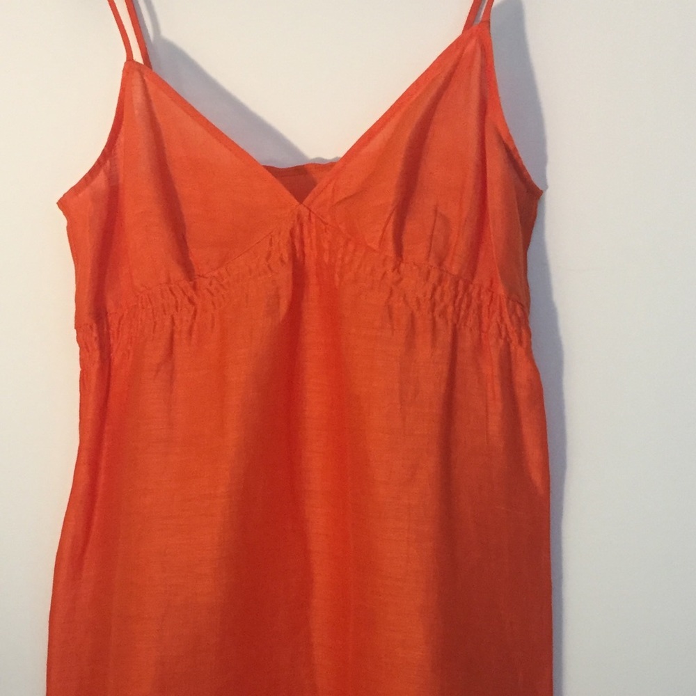 Gorgeous orange raw silk dress, small